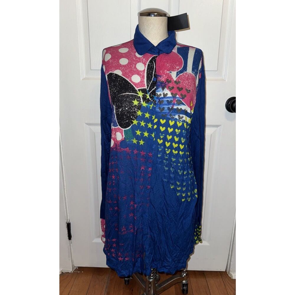 NEW Disney By SATYA PAUL Women’s Button Up Tunic Art To‎ Wear Size L